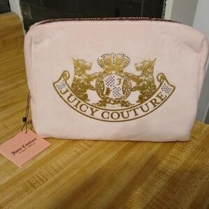 NWT Juicy Couture Classic Style Cosmetic Travel Bag Plush Velour